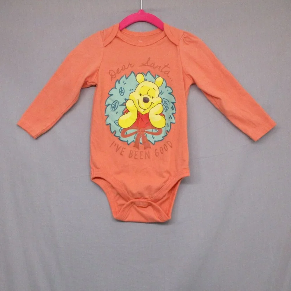 Disney Baby pooh bear Santa One Piece Orange Baby | 18M‎